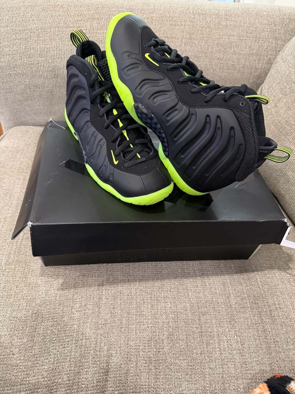 Nike Little Posite One GS Black/Volt Size 4y
